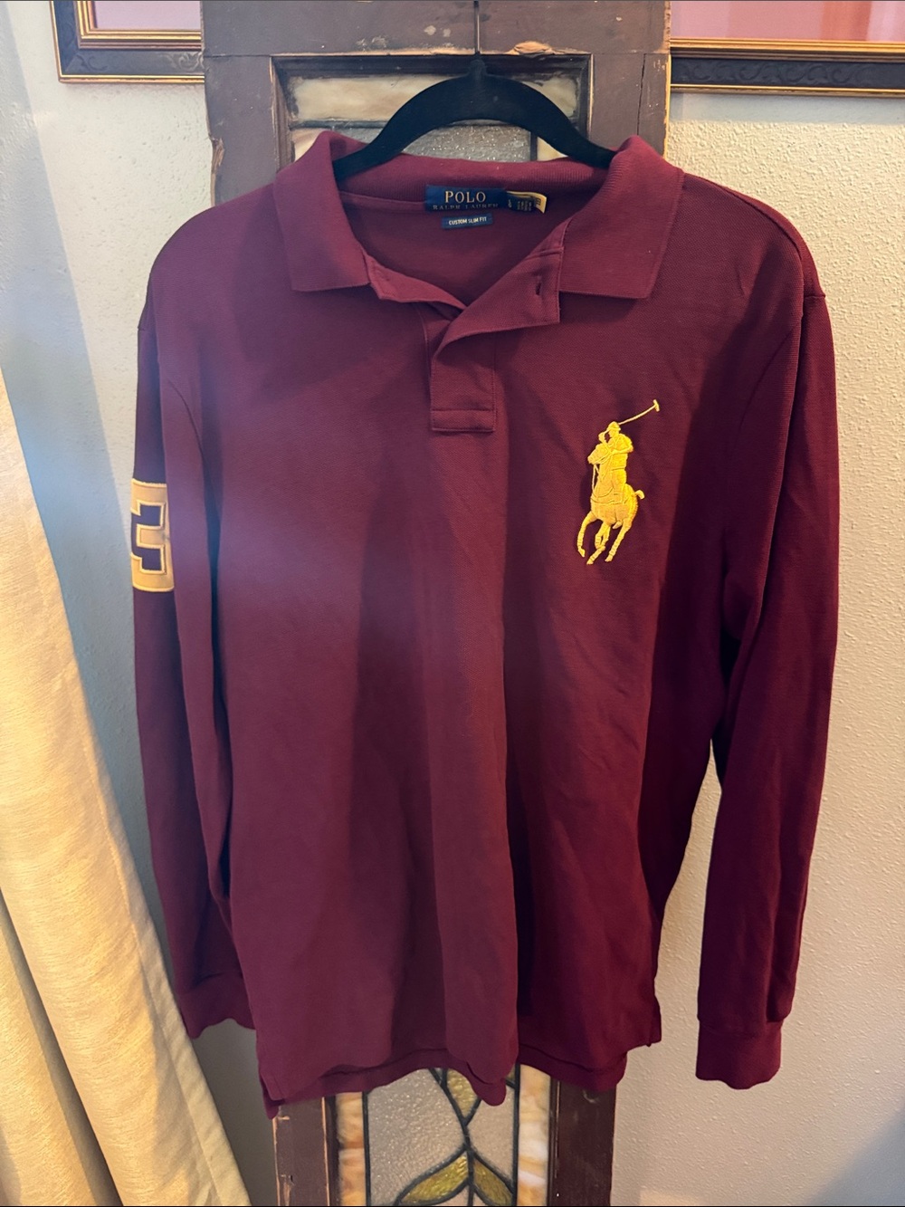 Polo Ralph Lauren Men's Custom Slim Fit Polo Shirt Large Flesh LOGO